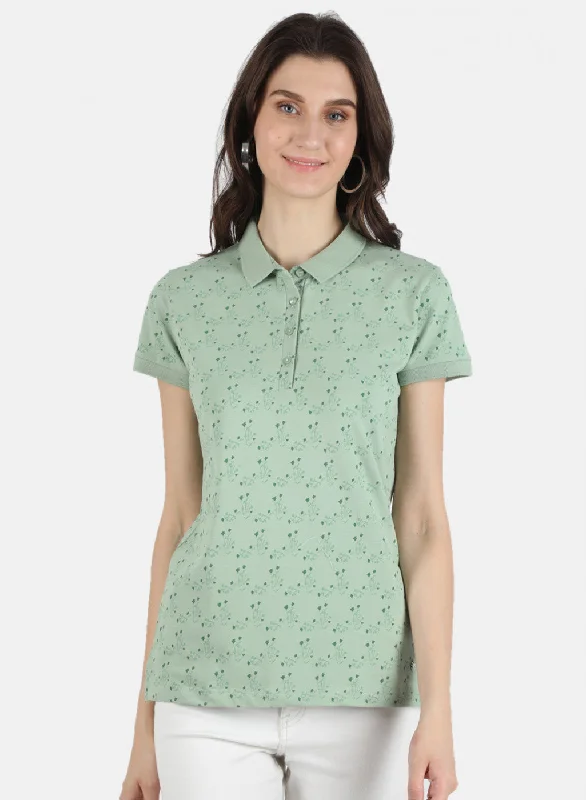 Women Green Printed T-Shirt