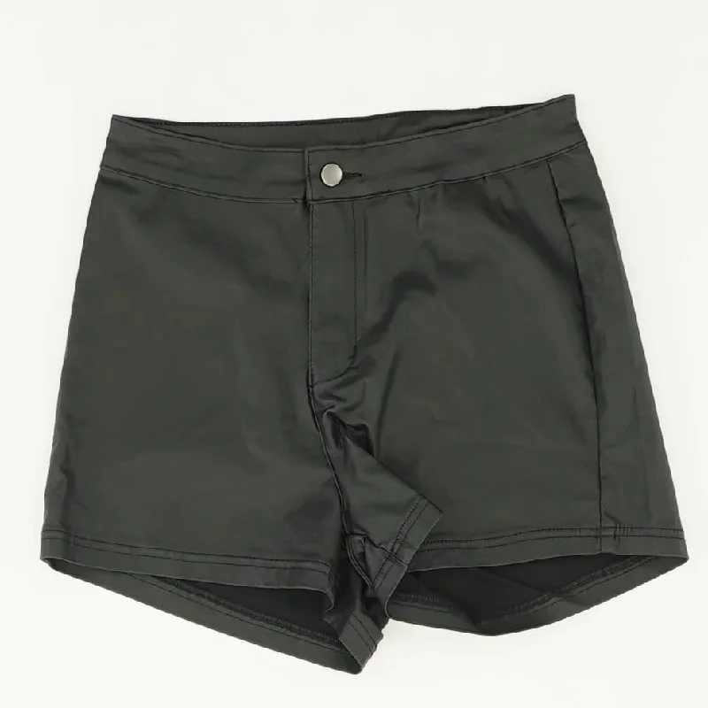 Black Solid Shorts