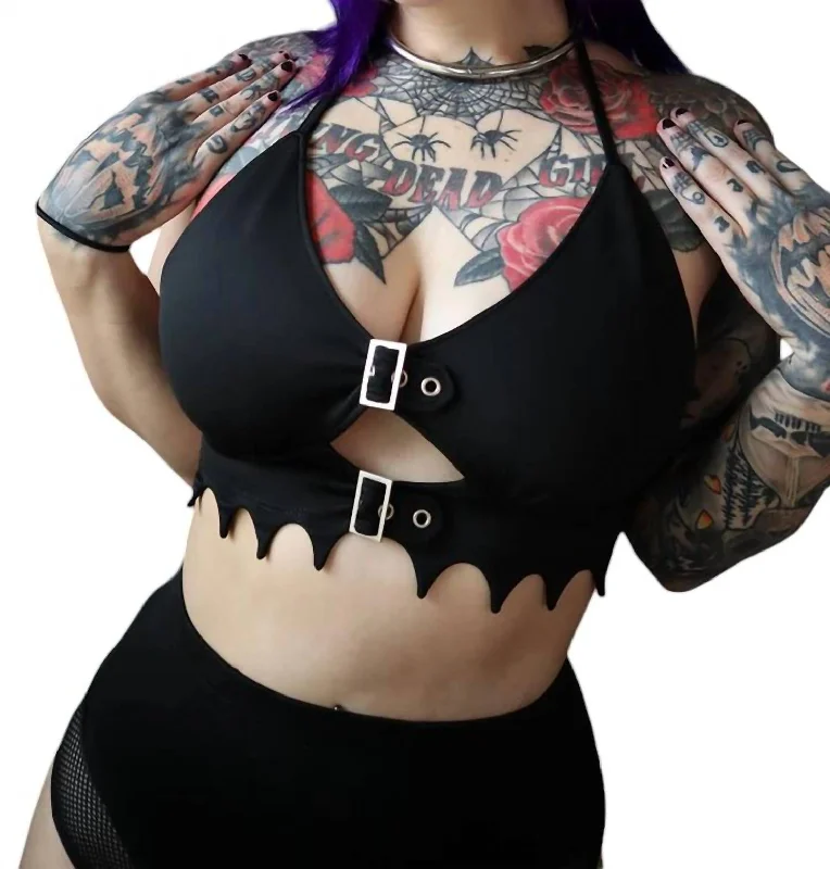 Blood Lust Bikini Top In Black