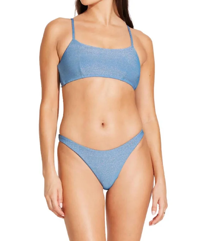 Kai Bralette Bikini Top In Ocean Metallic