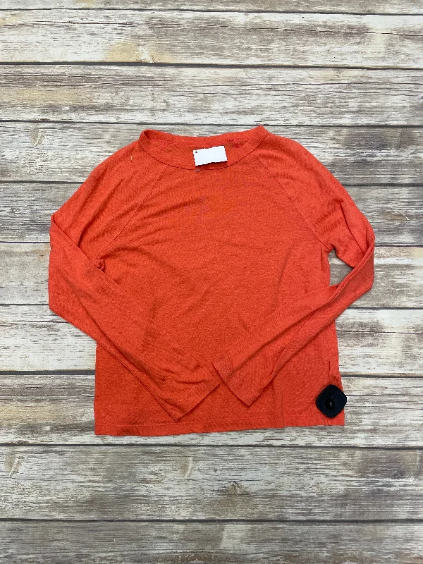 Top Long Sleeve Basic By A New Day In Orange, Size: Xs