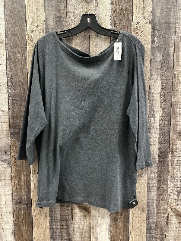 Top Long Sleeve By Chicos In Grey, Size: Xl