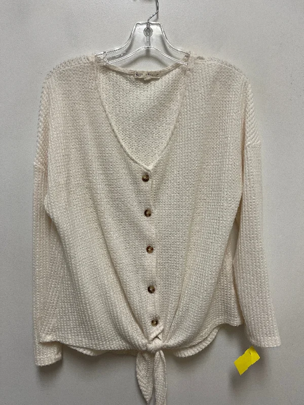 Top Long Sleeve By Clothes Mentor In Cream, Size: L