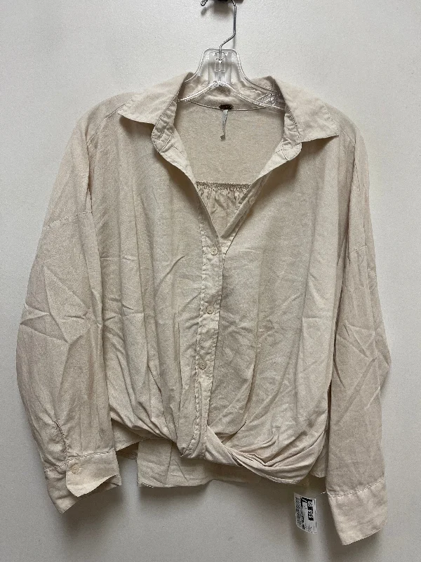 Top Long Sleeve By Clothes Mentor In Cream, Size: S