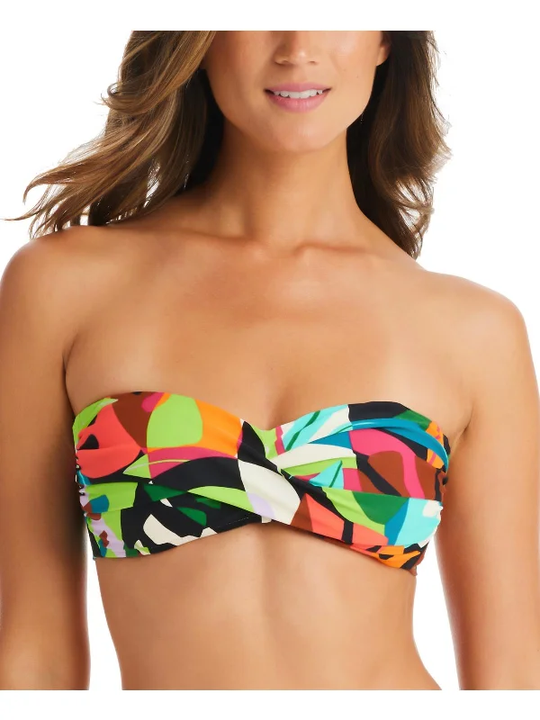 Tropical Dreams Womens Printed Bandeau Bikini Swim top