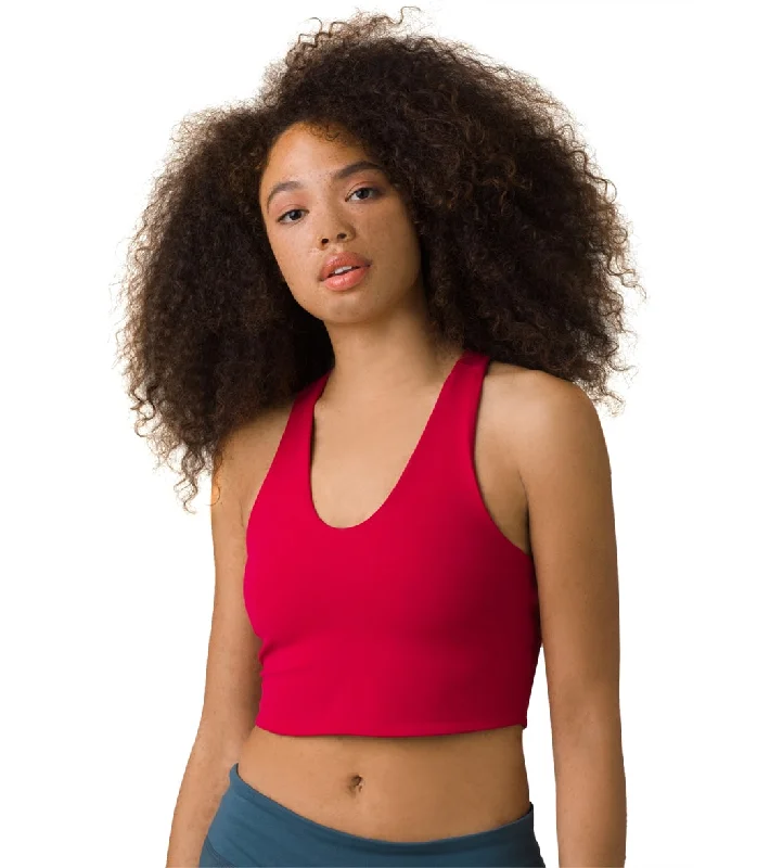 prAna Momento Yoga Crop Top Red Berry