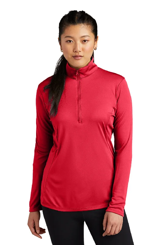 Sport-Tek Womens Competitor Moisture Wicking 1/4 Zip Sweatshirt - True Red